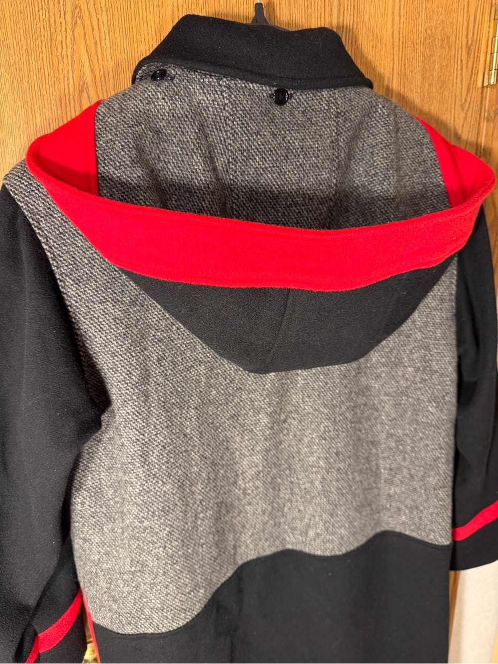 Spencer Reid Three-Color Wool Blend Coat with Red Accents - Picture 7 of 7